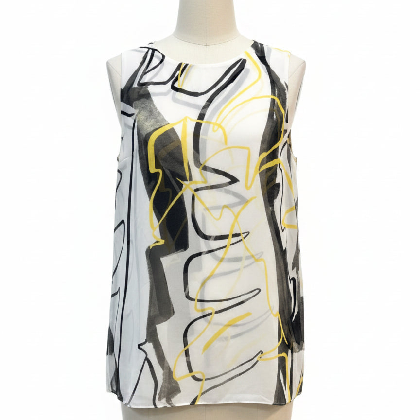 Alfrani · SL Tunic Top · Small · White, Black, Yellow