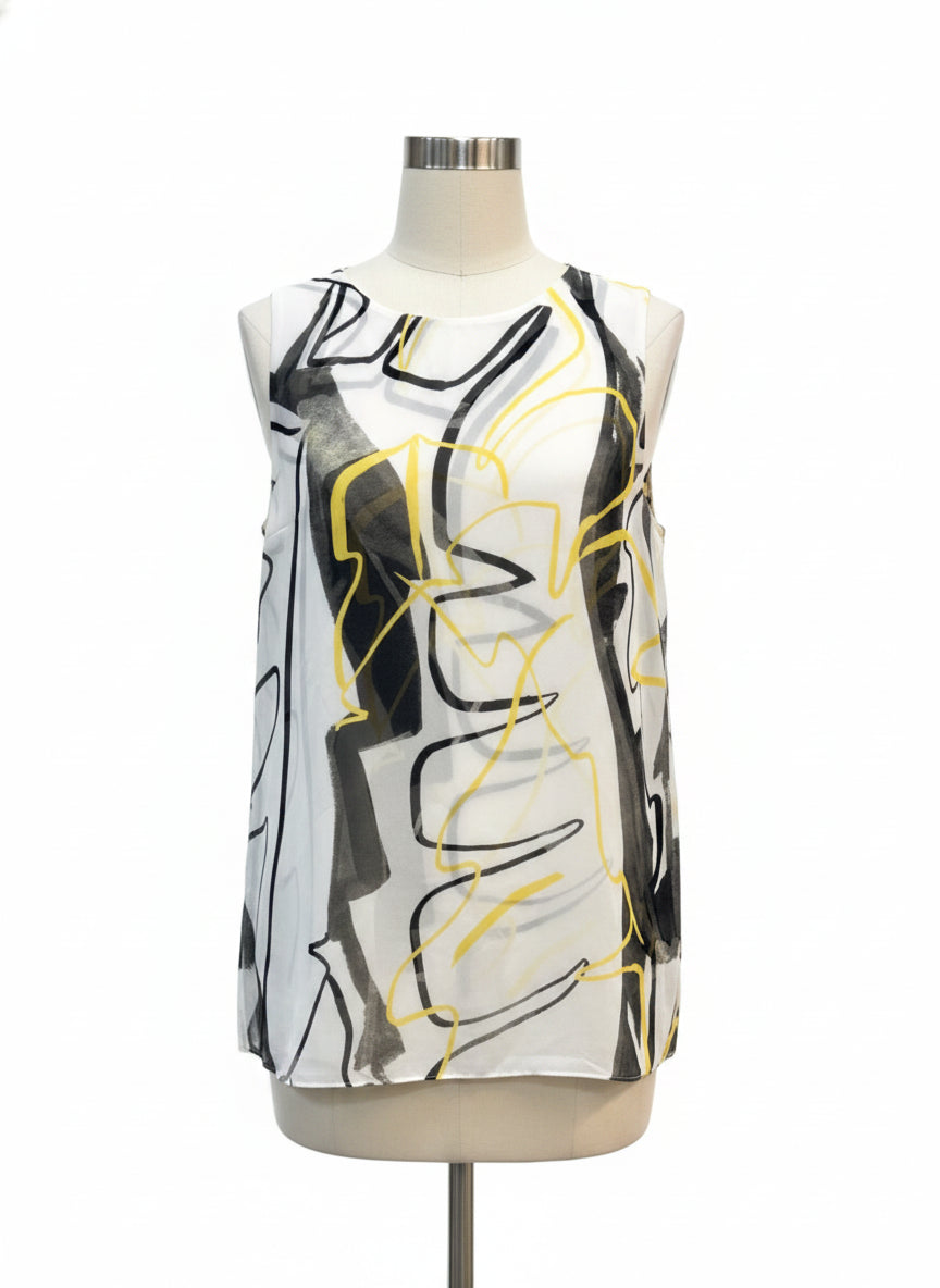 Alfrani · SL Tunic Top · Small · White, Black, Yellow