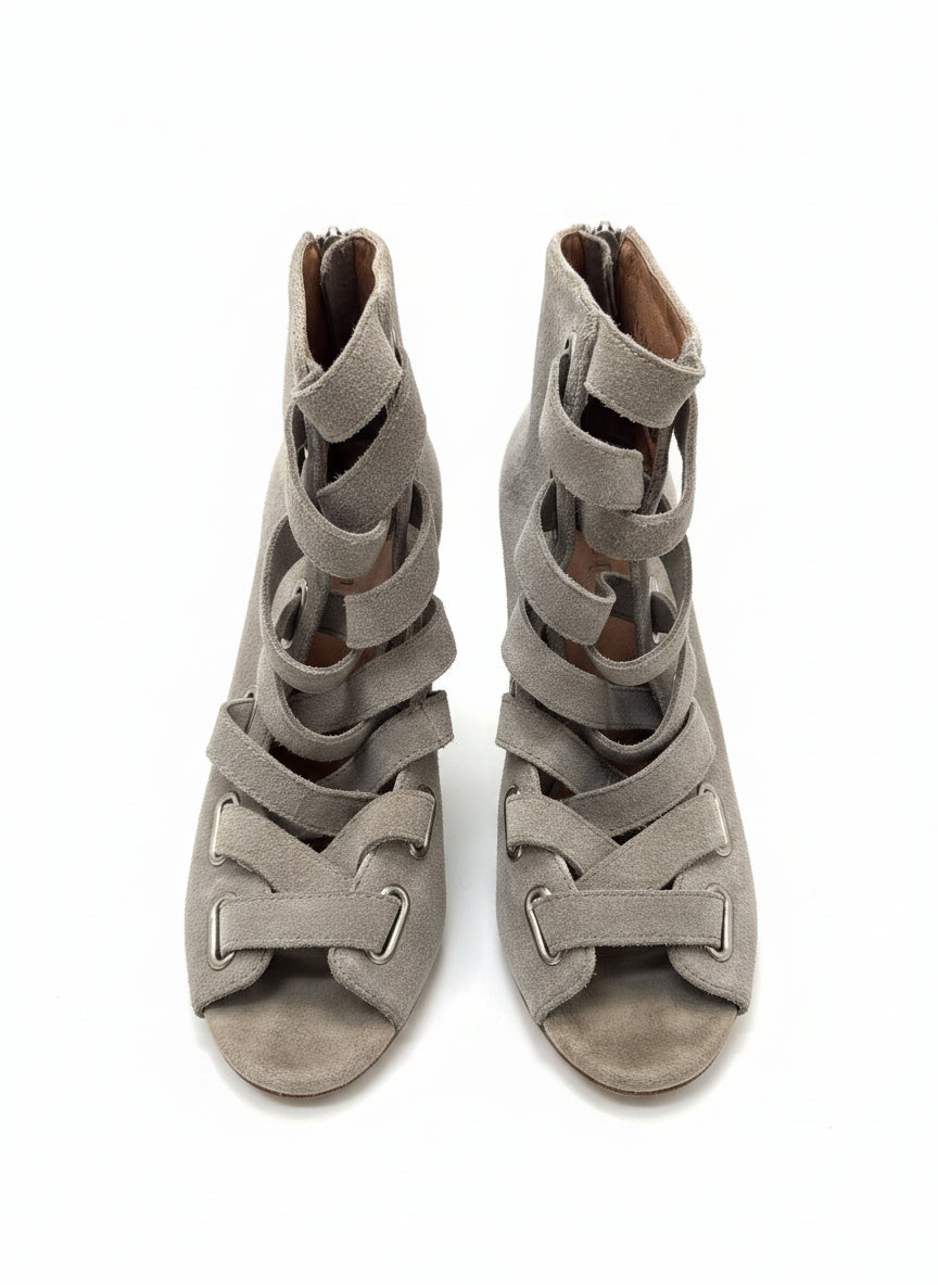 Jeffrey Campbell · Salazal Peeptoe Bootie · 7 · Taupe