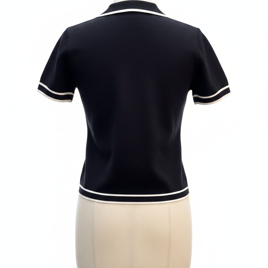 Bailey44 · Knit Top · Medium · Black/White