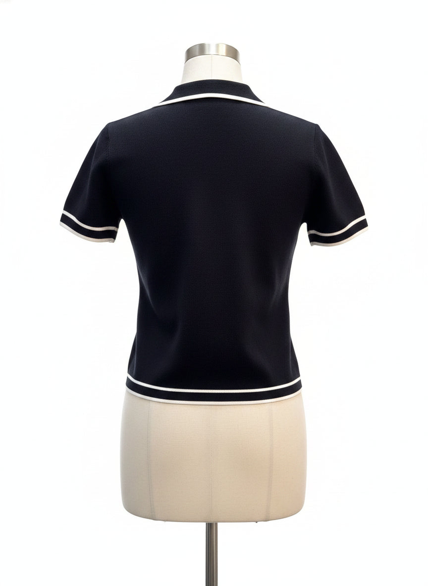 Bailey44 · Knit Top · Medium · Black/White