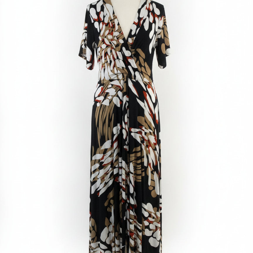 Ashley Stewart · Faux wrap maxi dress · 18/20 · Black Multi
