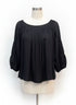 Sundance · Boho Top · Medium · Black Floral Print