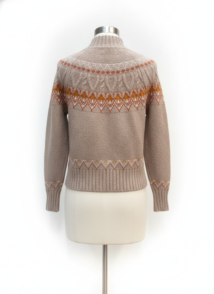 NicoleMiller · Fair Isle · Small · BrownOrange