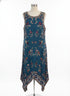Tolani Collection · TealMulti Embroidered Handkerchief hem · Medium · TealMulti