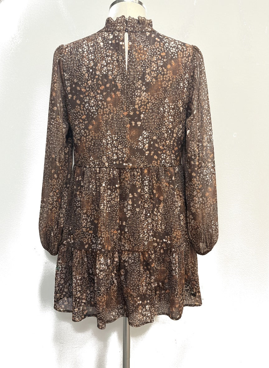Lauren Conrad · Longsleeve Dress · Small · BrownFloral