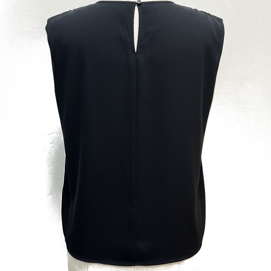 DKNY · Pleated Cap Sleeve Top · Medium · Black