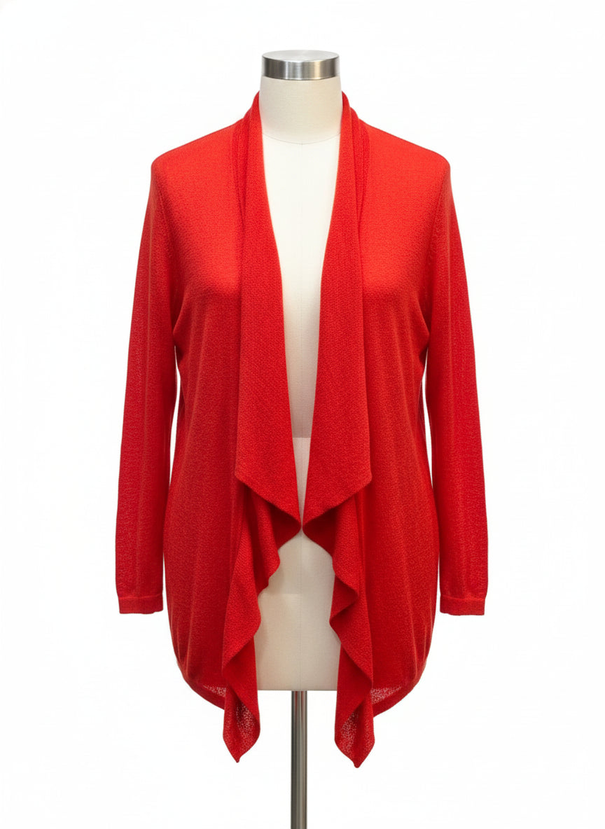 Chico's · Open Drape Cardigan · Large · Red
