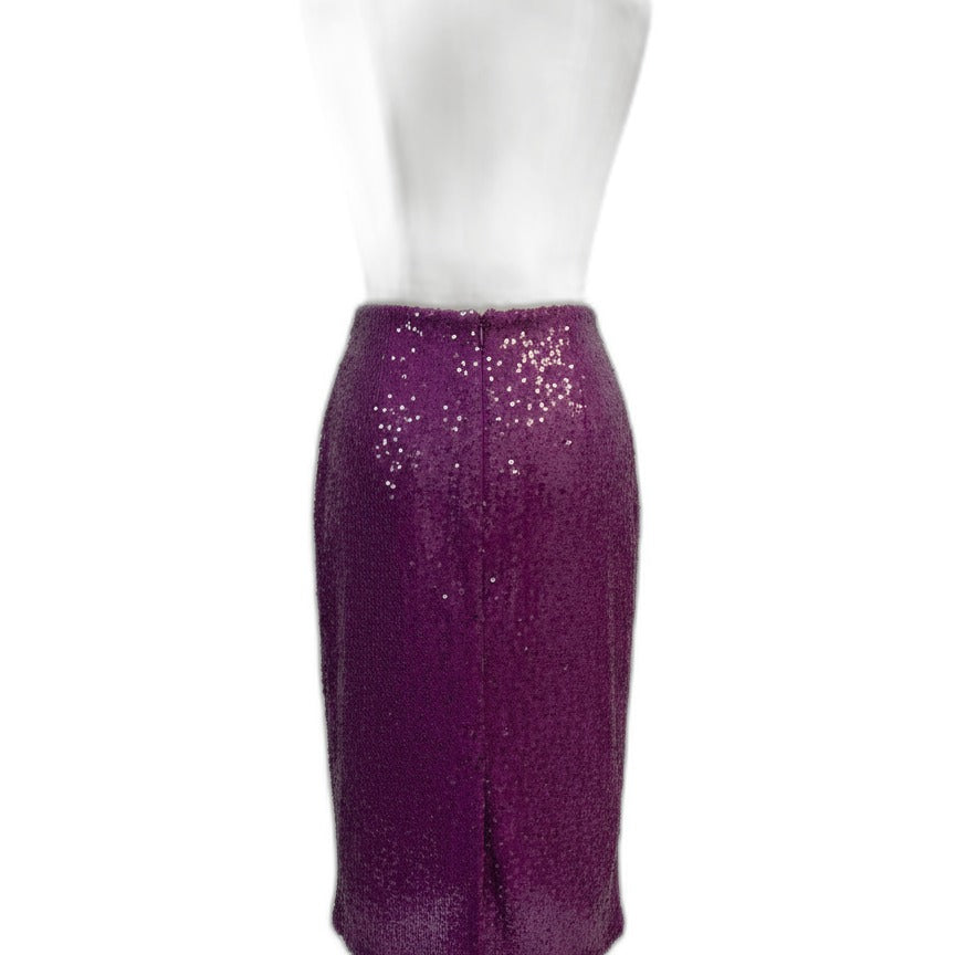 Ciebon · Wrap Ruched Sequin Skirt · Medium · Violet