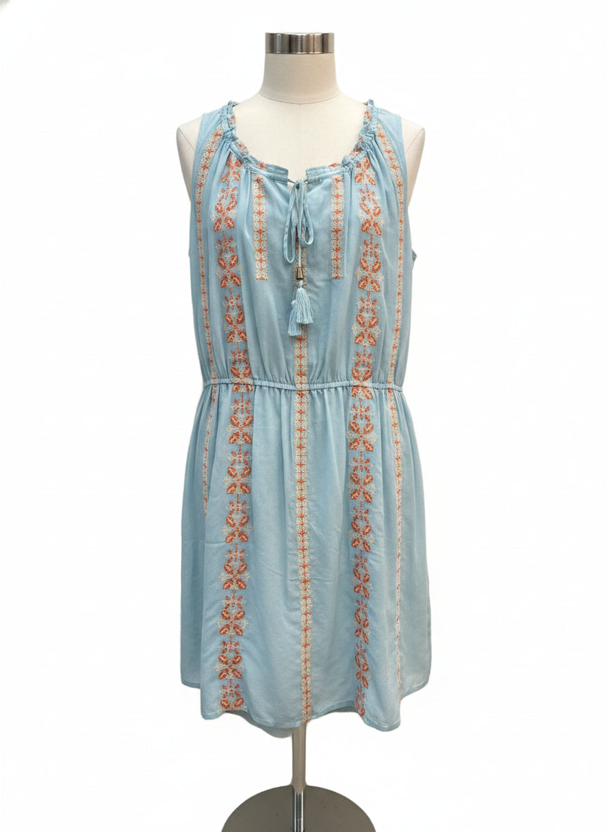 Sundance · Boho Chic Dress · Large · AquaCoral