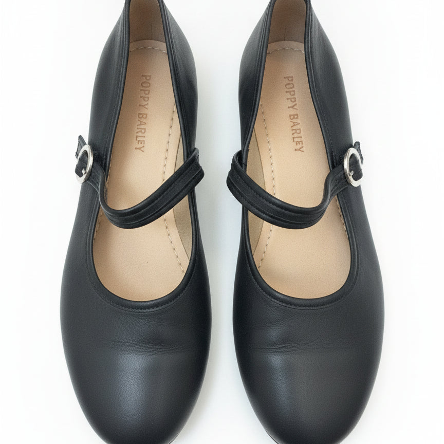 Poppy Barley · Mary Janes · 10 · Black Leather