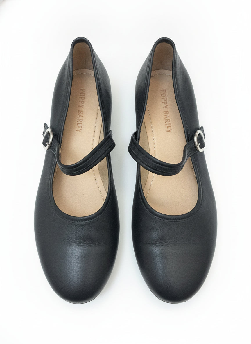 Poppy Barley · Mary Janes · 10 · Black Leather