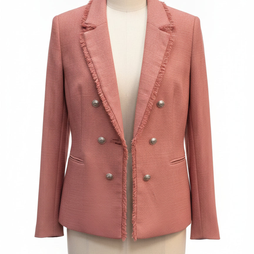 Bar III · Fringe trim, open blazer · Large · Clay