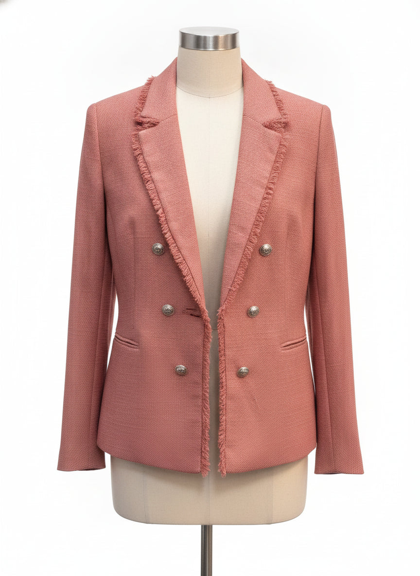 Bar III · Fringe trim, open blazer · Large · Clay