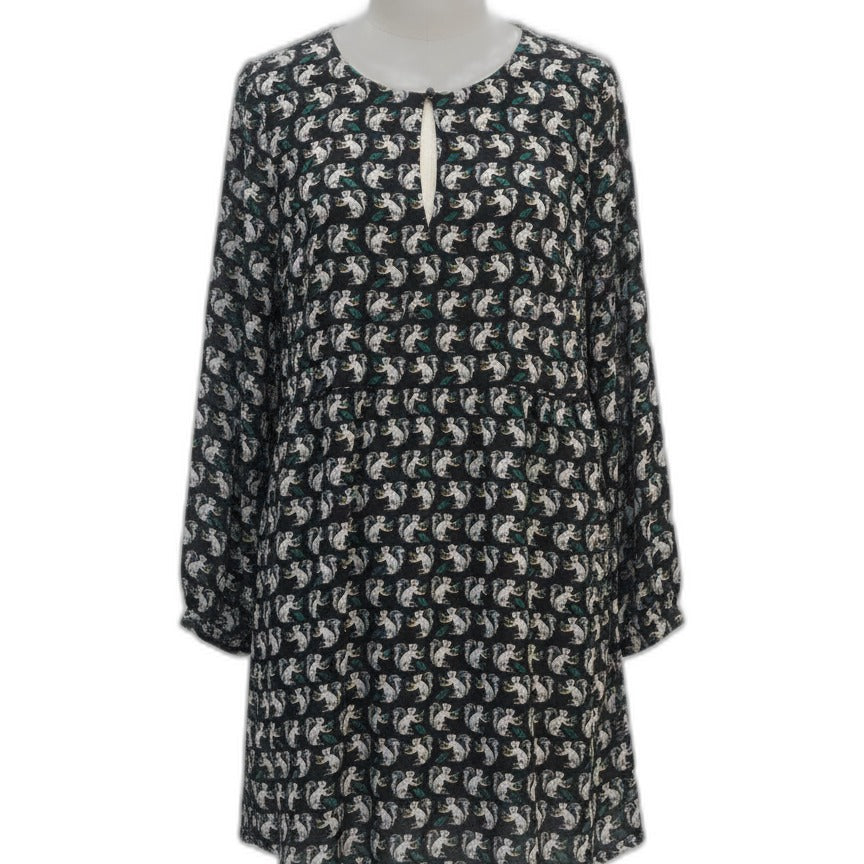 LOF · Lined Squirrel Print · 12 · Black