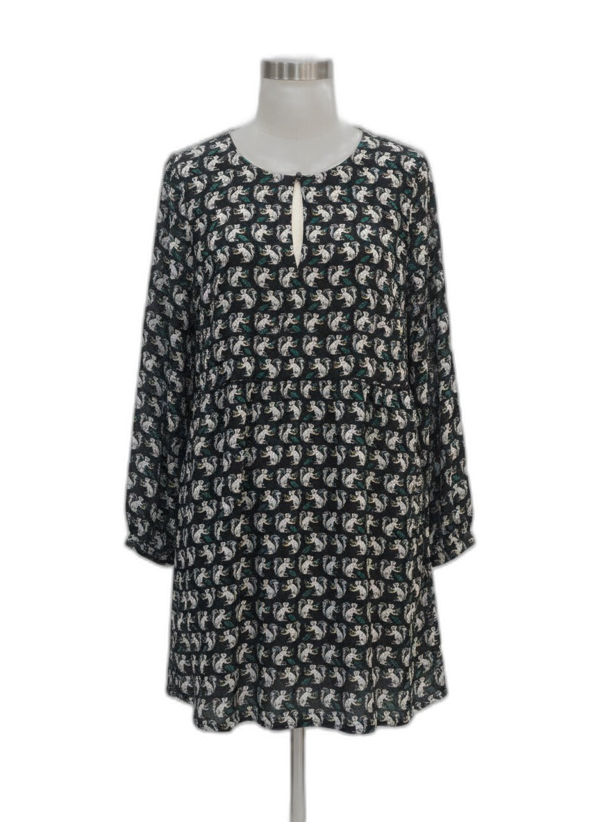 LOF · Lined Squirrel Print · 12 · Black