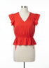 Marc NY · Flutter Sleeve Top · Medium · Poppy