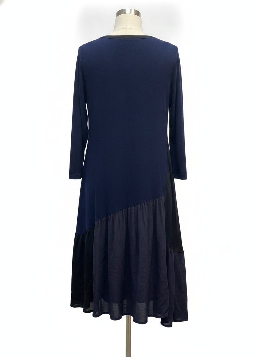 Sundance · Boho Chic Asymmetrical Dress · Large · Navy