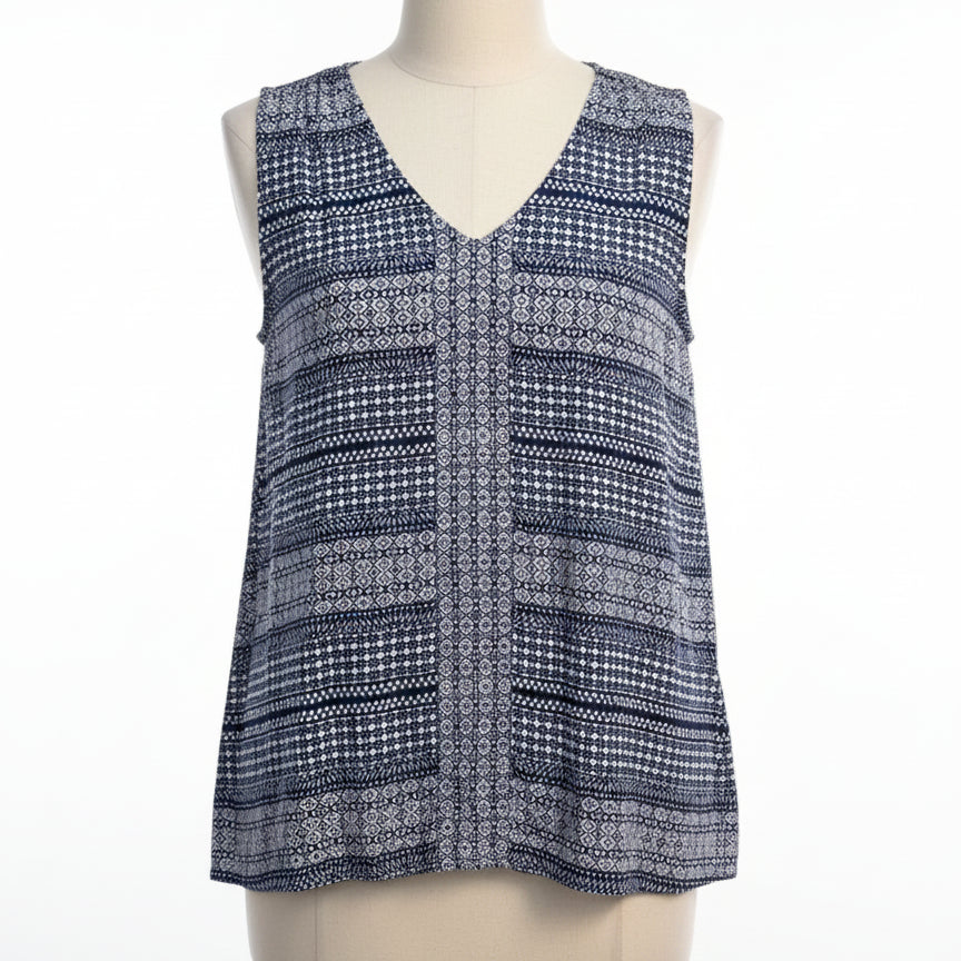 Tommy Bahama · Sleeveless Top · Large · Navy/White