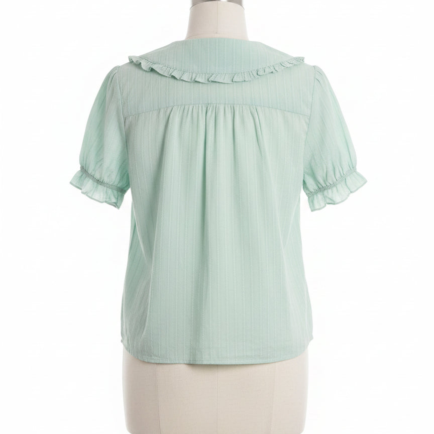 TCR · Peter Pan Collar Fashion Top · Small · Mint