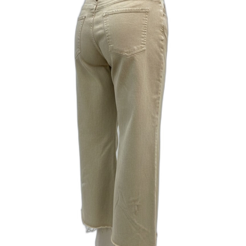 Kut from the Kloth · Wide Leg Raw Hem Jeans · 8 · Sand