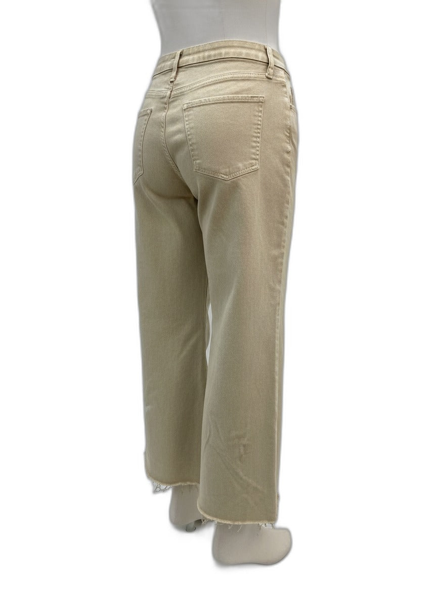 Kut from the Kloth · Wide Leg Raw Hem Jeans · 8 · Sand