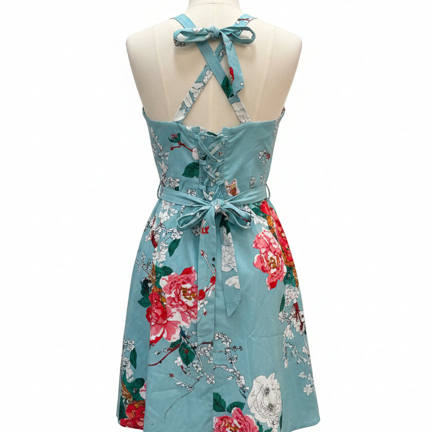Dress · 3X · Aqua Floral