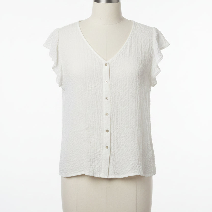 Jane&Delancey · Flutter Sleeve Top · XLarge · White
