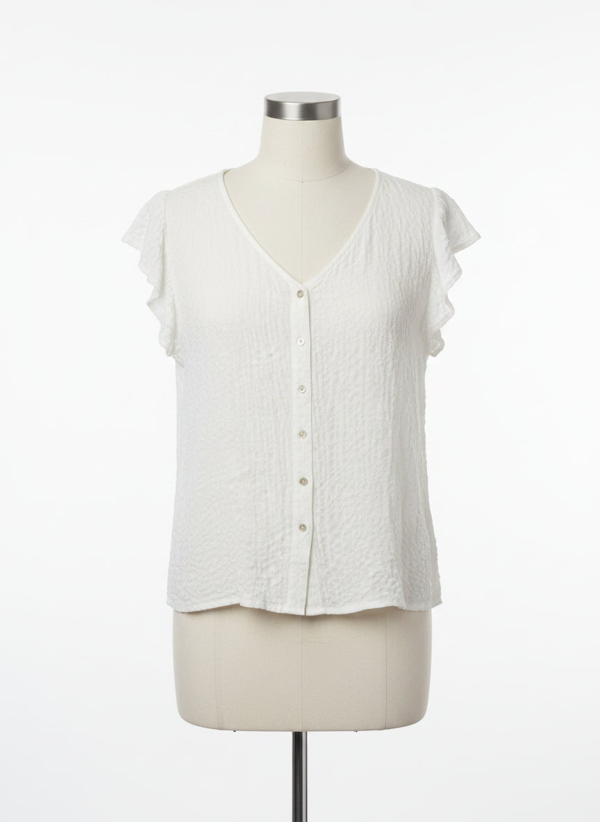Jane&Delancey · Flutter Sleeve Top · XLarge · White