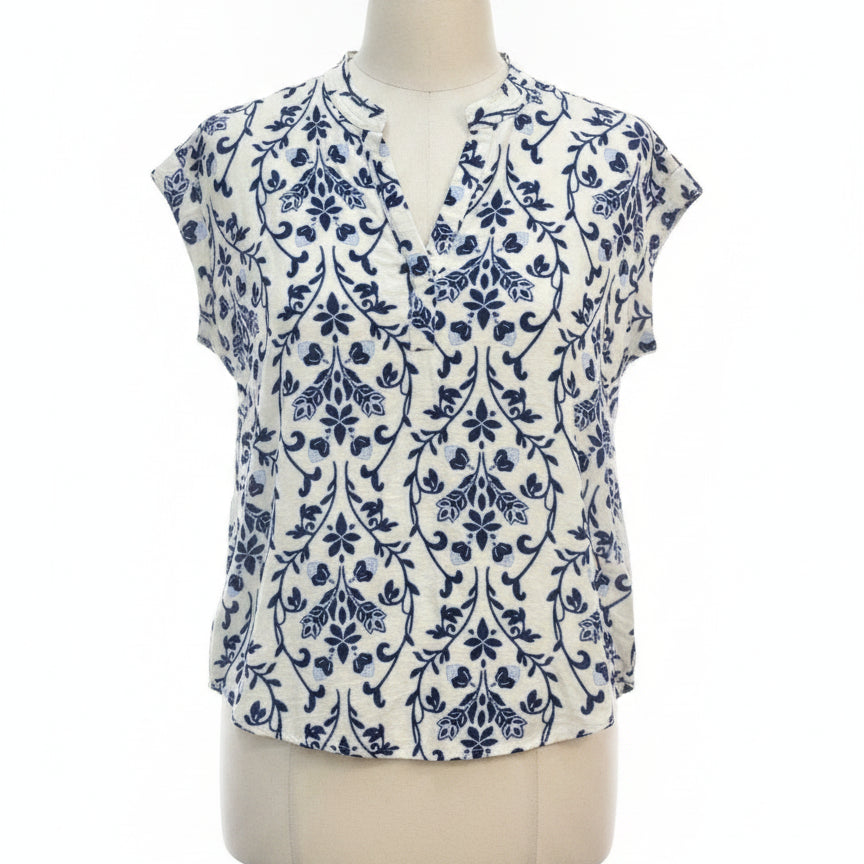 Cynthia Steffe · Vine Print · Medium · WhiteBlue
