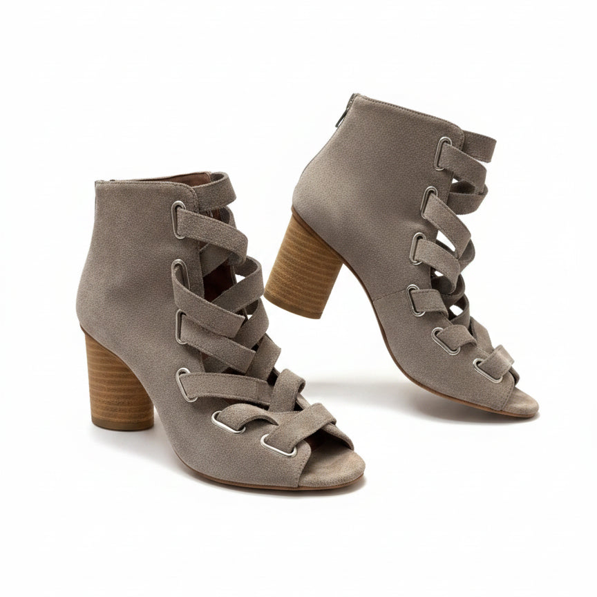 Jeffrey Campbell · Salazal Peeptoe Bootie · 7 · Taupe