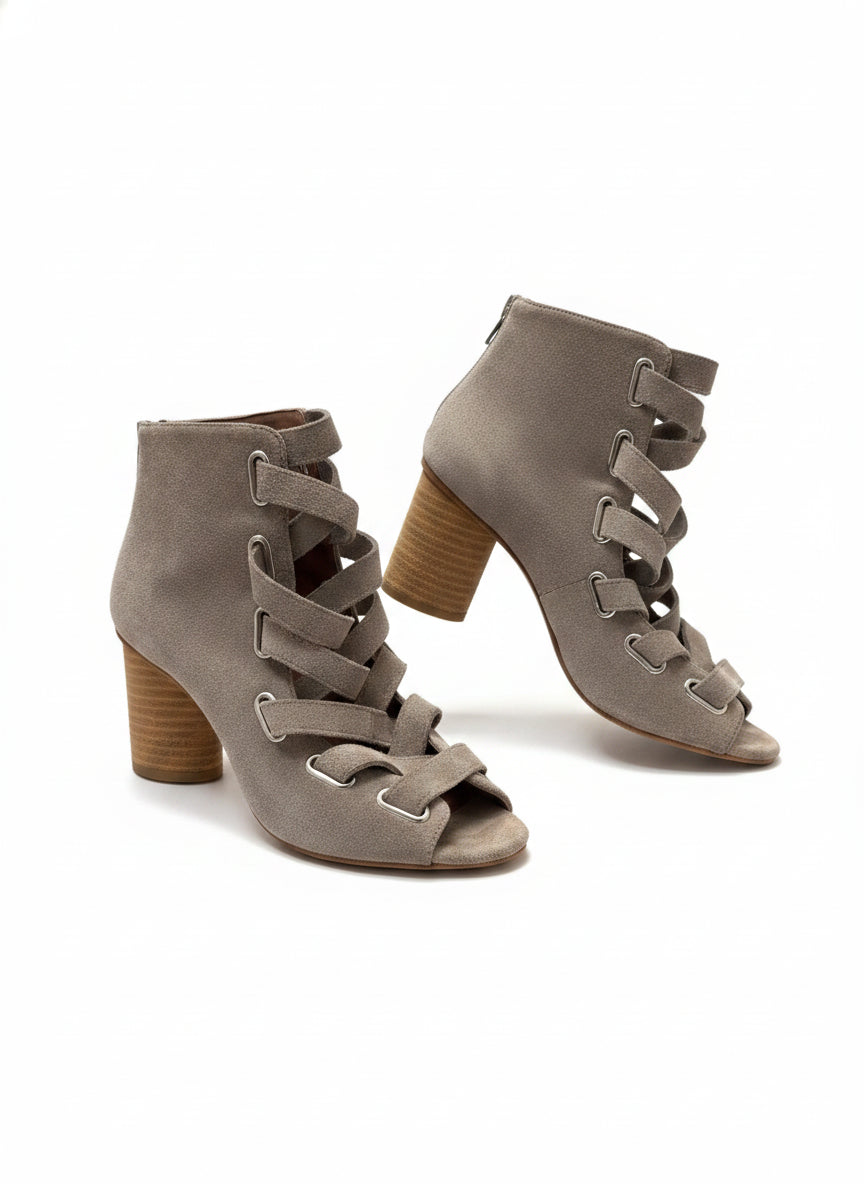 Jeffrey Campbell · Salazal Peeptoe Bootie · 7 · Taupe