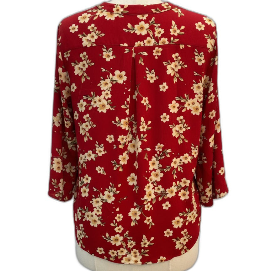 The Clothes Rack · Bell Sleeve Top · 2X/3X · Red Floral Print