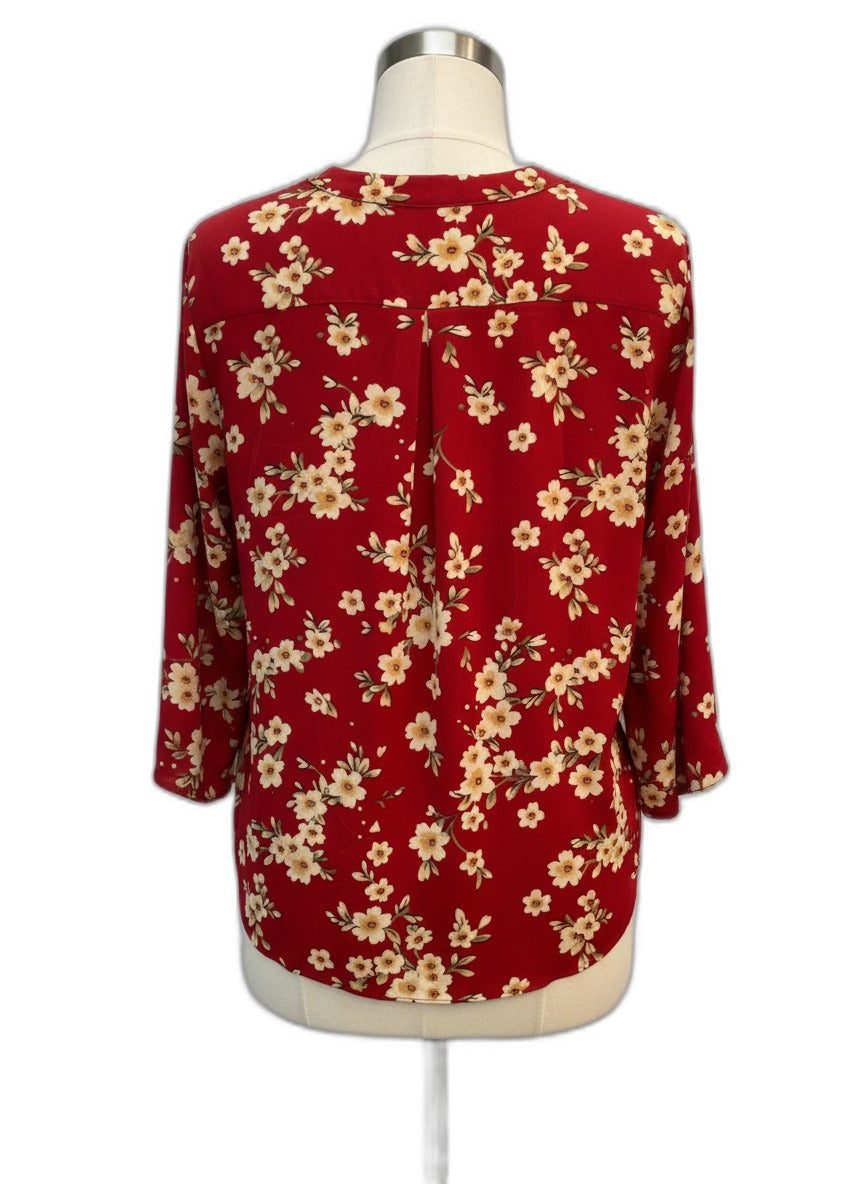 The Clothes Rack · Bell Sleeve Top · 2X/3X · Red Floral Print