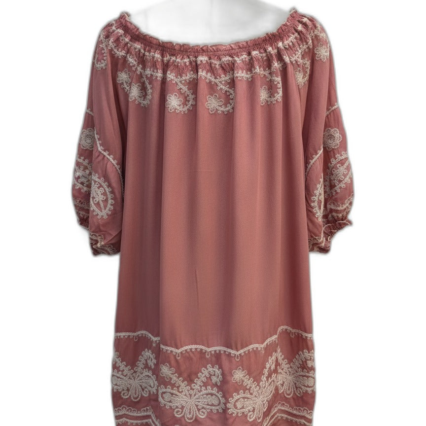 Anthropologie · Rose Embroidered · Large · Rose
