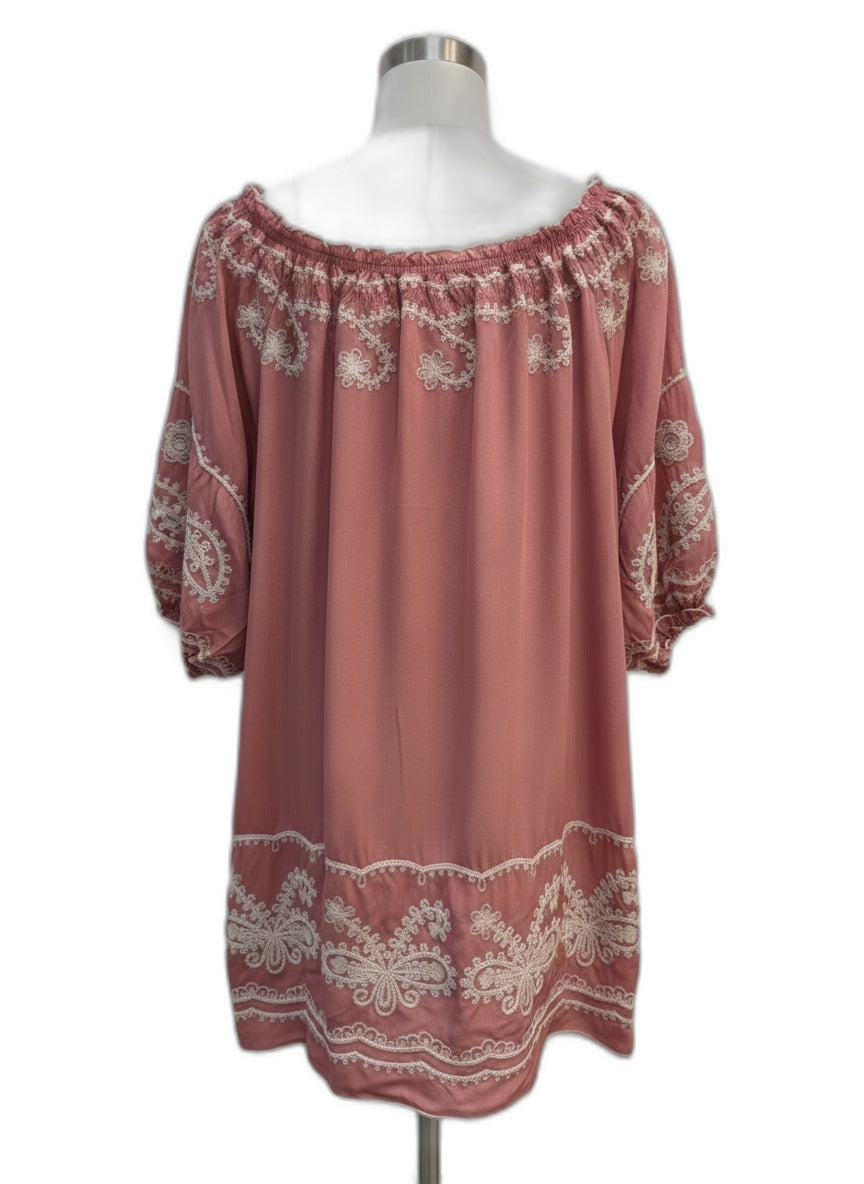 Anthropologie · Rose Embroidered · Large · Rose