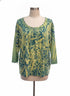 SWEETSPOT · Crinkle Texture 3/4 Sleeve · 3X · Green Yellow