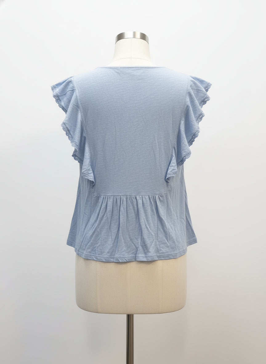Lucky Brand · Boho Top · Medium · Light Blue