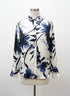 Tamara H. · Shirt · Small · Cream Navy Abstract Floral Print
