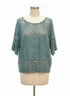 Democracy · Crochet lace detail 3/4 Sleeve · XLarge · Turquoise