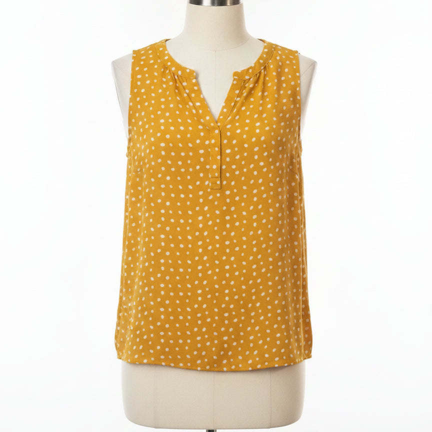 41 Hawthorn · Sleeveless Top · Large · Yellow/White