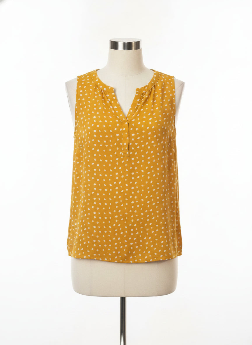 41 Hawthorn · Sleeveless Top · Large · Yellow/White