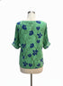 Style&Co · Elbow Length Top · Large · GreenNavy Floral