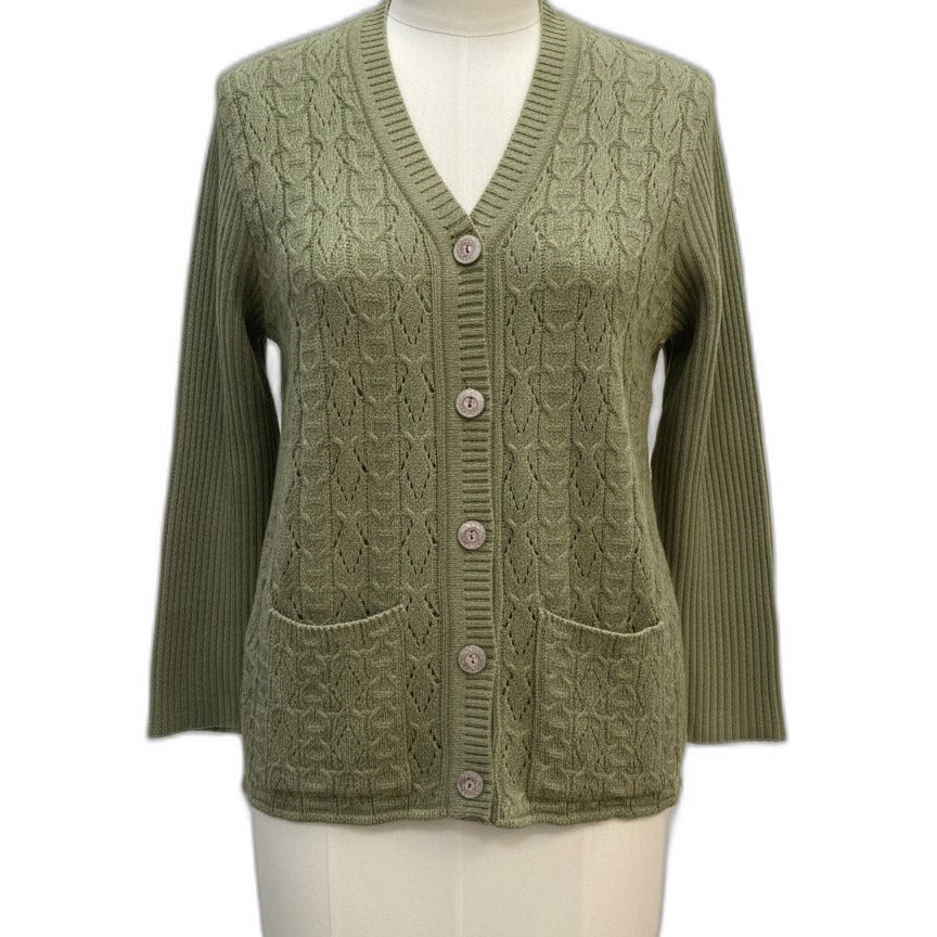 London · Button Up Cardigan · S/M · Sage