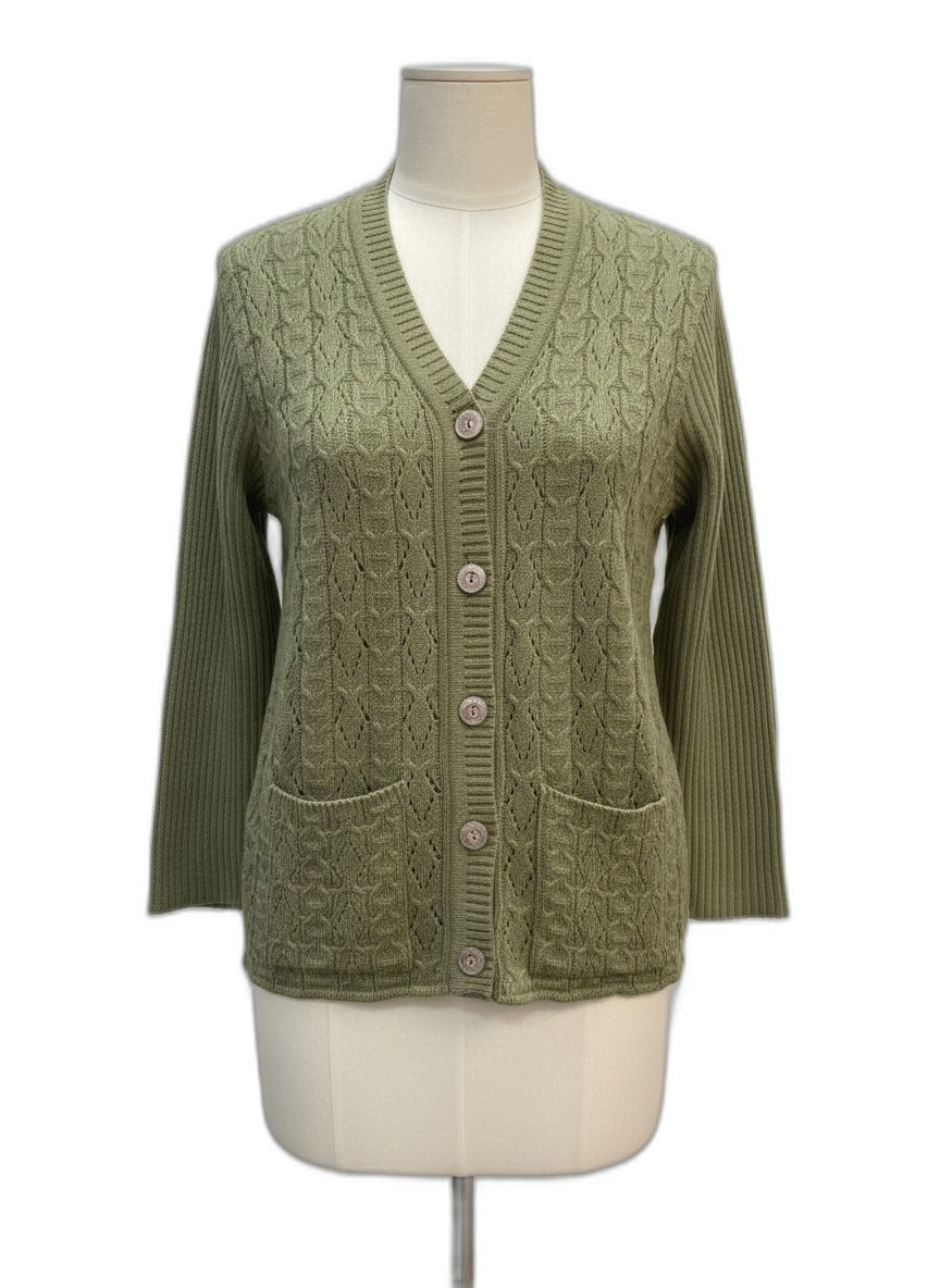 London · Button Up Cardigan · S/M · Sage
