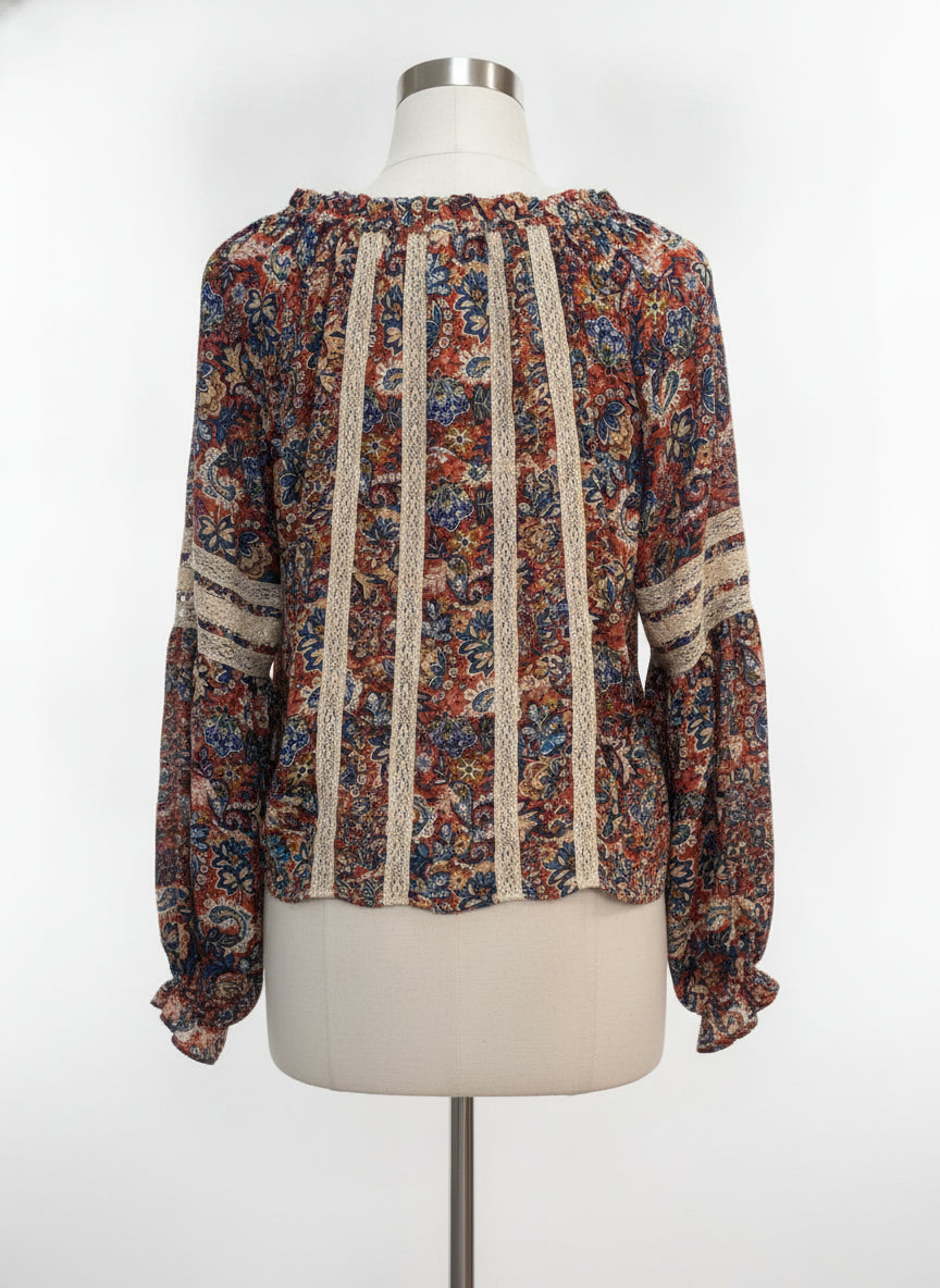 Sundance · Blouse · XLarge · RustFloral