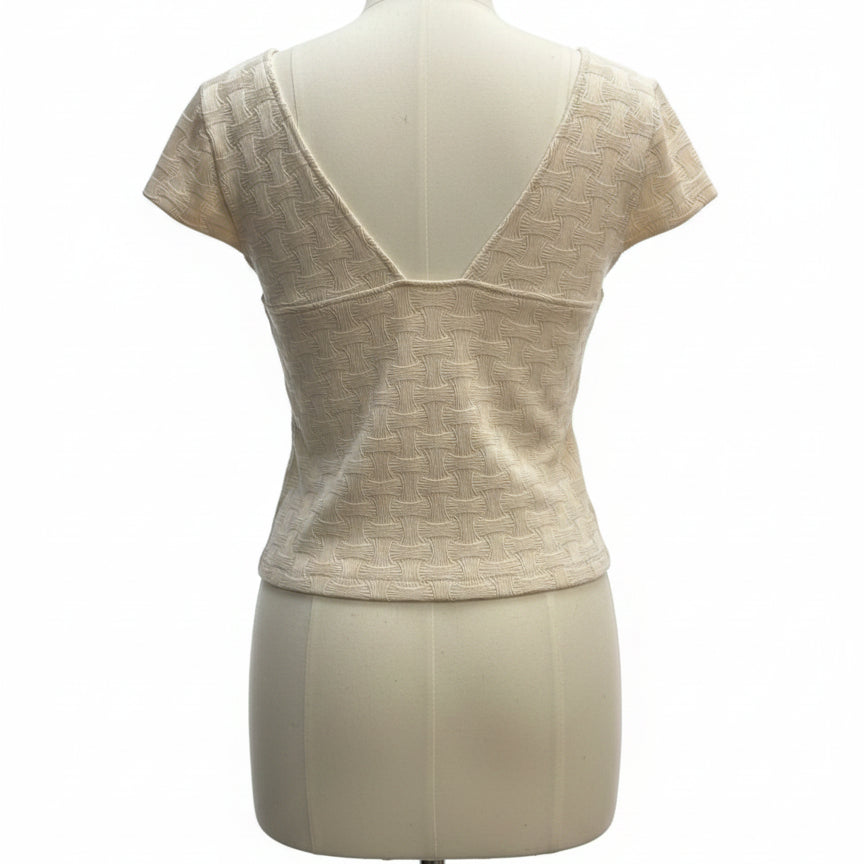 Anthropologie · Cap Sleeve · Small · Oatmeal