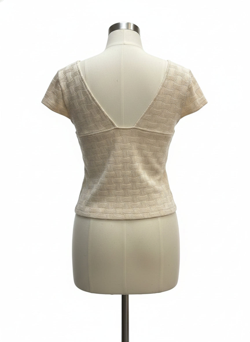 Anthropologie · Cap Sleeve · Small · Oatmeal