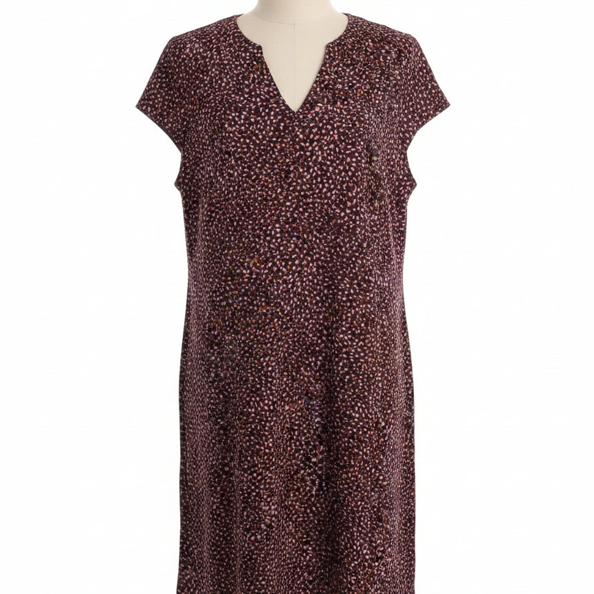 J.Jill · Cap Sleeve Dress · Large · Purple Orange Blend