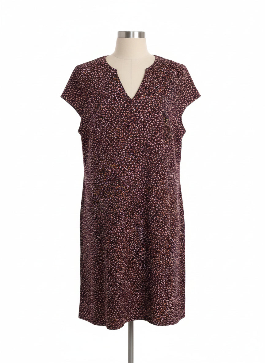 J.Jill · Cap Sleeve Dress · Large · Purple Orange Blend
